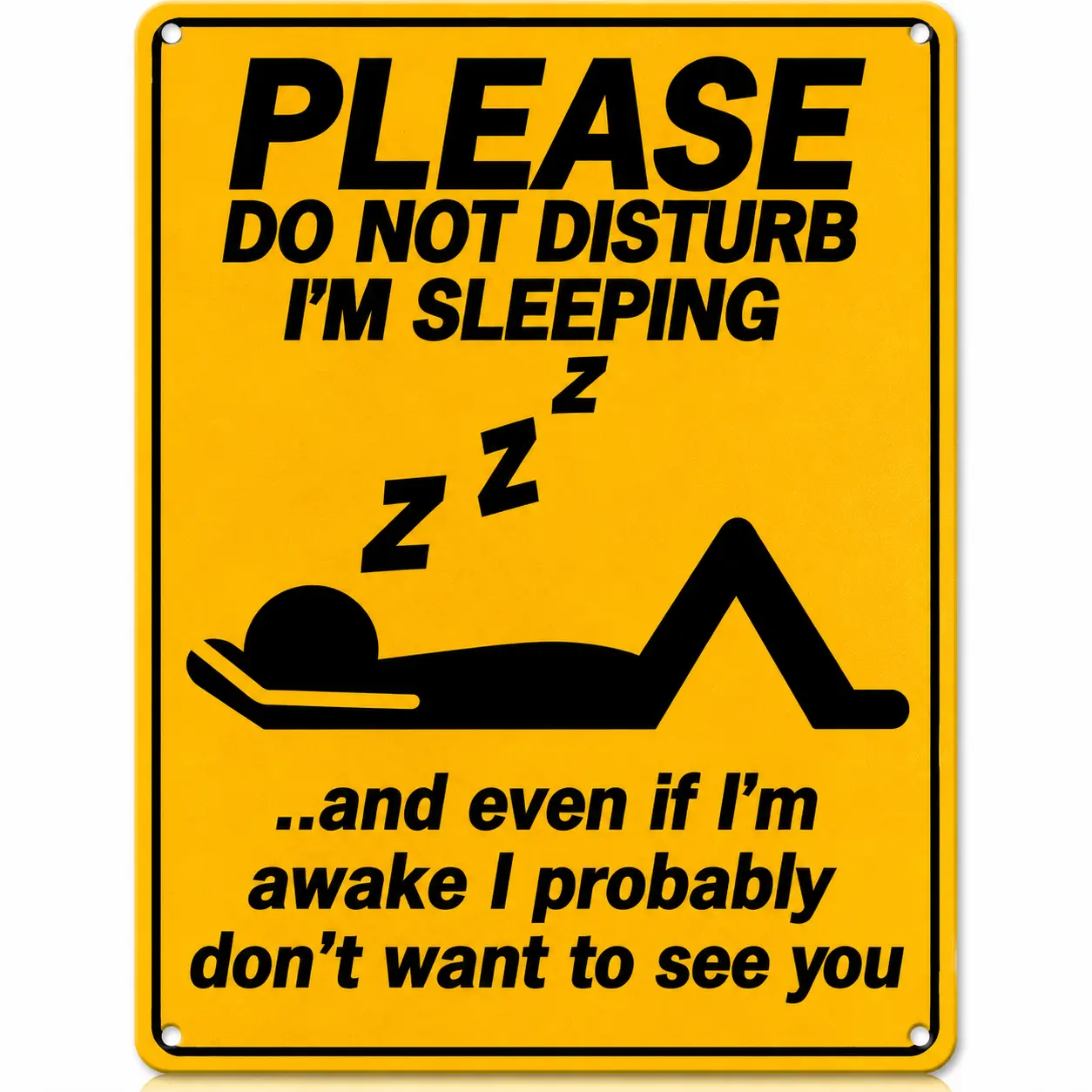 8x12 in Funny "Please Do Not Disturb I'm Sleeping" Metal Tin Sign, Humorous Vintage Home Wall Decor Plaque for Bedroom, Office