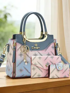 Women's handbag with rainbow gradient print, adorned with exquisite pendants, a shoulder and crossbody bag available in multiple colors, high-end and versatile, suitable for both work and dates, Handbag Wallet Set, Handbag Shoulder Purse