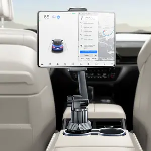 eSamcore Universal Car Phone Tablet Holder - 360° Rotatable & Adjustable Car Cup Mount for 6"-12.9" Devices, Big Clamp Phone & Tablet Stand for  iPad Pro/Air/Mini, iPhone 17/16/15, Galaxy, Anti-Slip Design Fits All Car Cup, TikTok Trending