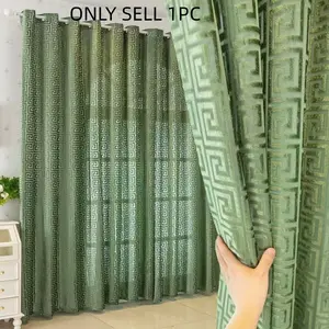 1pc Gold Embroidered Return Pattern Curtain, Home Decoration Curtain, Home Use for Bedroom and Living Room, Elegant Decorative Window Treatment