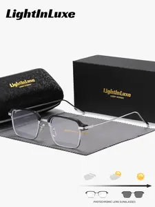 LightInLuxe 1 Piece Unisex Business Style Full Frame Plano Glasses For Every Occasion Square Frame Plano Glasses High Quality Eyewear