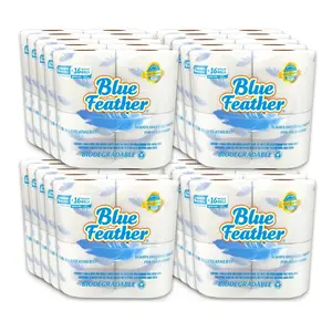 Blue Feather Toilet Paper 80 rolls, 2-PLY, 360 sheets per roll