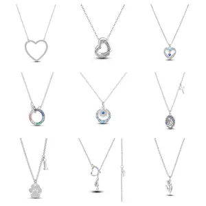 MULA Everyday Grace Series 925 Silver-Plated Crystal Necklace - CZ Accents, High Detail Natural Design, Casual Fashion Jewelry Gift for Women, Crystal Necklaces, High Detail Necklaces