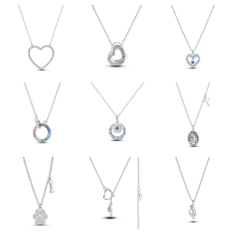 MULA Everyday Grace Series 925 Silver-Plated Crystal Necklace - CZ Accents, High Detail Natural Design, Casual Fashion Jewelry Gift for Women, Crystal Necklaces, High Detail Necklaces