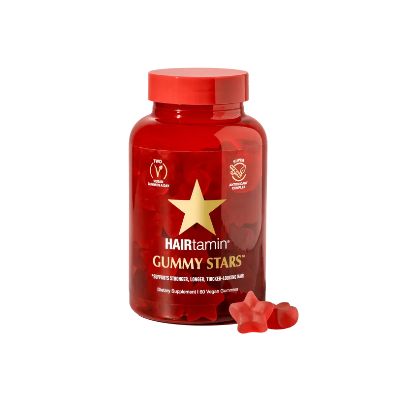 HAIRtamin Gummy Stars - Physician-Formulated Dietary Supplement - Supports Stronger, Longer, Thicker-Looking Hair - Contains Biotin