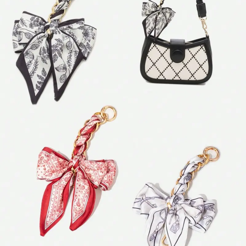 Bow Bag Chain Extension Strap, Crossbody Bag Extender Belt, Women's Handbag Decoration Accessory, Quilted Chain Strap, Fashionable Chain Strap, Purse Accessories, Bag Decorative Chain, Perfect for Wallet Making Gifts, Bag Chains For Handbags