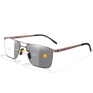 Fashionable Photochromic Reading Glasses, Metal Frame, Classic Blue Light Blocking, Unisex, Single Item Pack, Fda Registered, Photochromic Eyeglasses