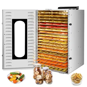20 Trays Food-Dehydrator Machine, 1500W Meat Dehydrator Machine, 194°F Temperature Control, Stainless Steel Food Dryer for Jerky, Dog Treats, Herbs, Meat, Fruit, 24H Timer