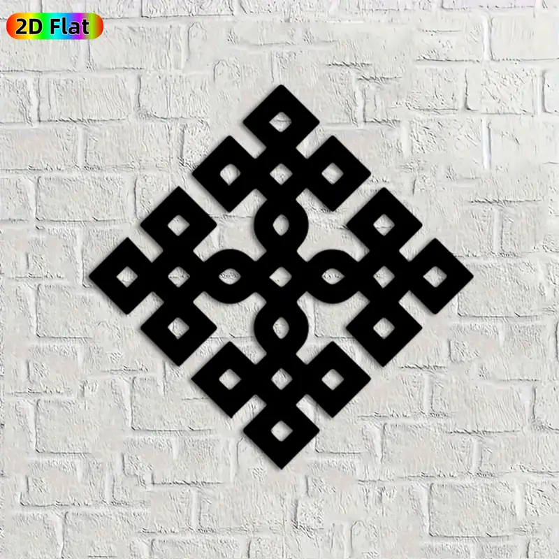 1pc Interlocking Knot Metal Wall Art, Intricate Interlocking Knot Statue Mural, Ideal Gift for New Year, Christmas, Cultural Decor Enthusiasts, Perfect for Living Room Wall & Garden Fence, Exquisite Cultural Wall Ornament