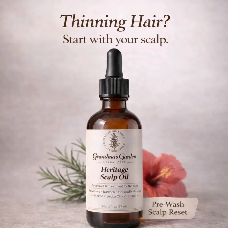 Heritage Scalp Oil | Pre-Wash Scalp Reset for Thinning & Shedding