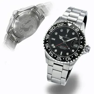 Steinhart Ocean 39 GMT BLACK Automatic Men's Diver Watch Black Bezel Black Dial 103-1016