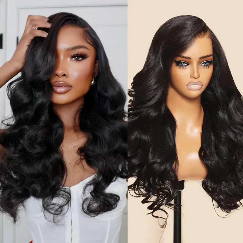 OQ HAIR 13x6 HD Lace Wear Go Glueless Wig Pre-Everything Ear To Ear Natural Hairline Full 220% Density Body Wave Huamn Hair Wigs With Drawstring #tiktokshopstockup #SohoChic