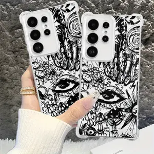 Line Eye Pattern Design Four Corners Anti-Drop Phone Case for Samsung Galaxy A14 4G A36 A56 A35 A16 5G A15 A34 A53 A25 A54 A55 A26 TPU Durable and Good Looking Phone Case