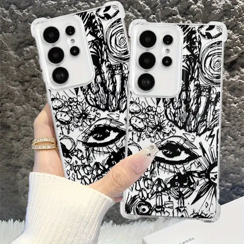 Line Eye Pattern Design Four Corners Anti-Drop Phone Case for Samsung Galaxy A14 4G A36 A56 A35 A16 5G A15 A34 A53 A25 A54 A55 A26 TPU Durable and Good Looking Phone Case