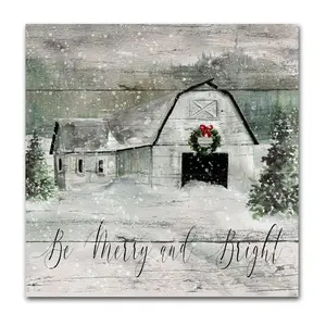 Courtside Market Merry and Bright Barn 30x30 Ca nvas