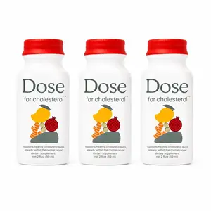 DOSE Cholesterol Support Liquid Shots 3 Pack, 2 fl oz Each – Heart Health Supplement with CoQ10, Pomegranate, Amla, Turmeric Curcumin & Lycopene – Supports Healthy LDL Levels, Cardiovascular Wellness, Vegan, Zero Sugar Daily Drink
