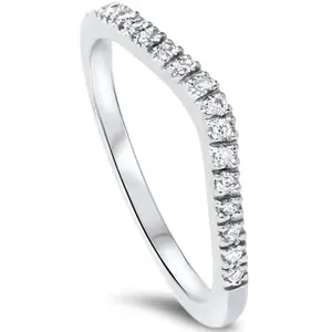 1/8ct Curved Diamond Wedding Ring 950 Platinum Lab Grown