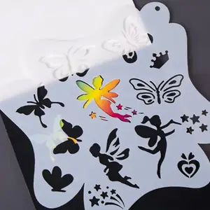 Temporary Body Art Tattoo Stencils Set, 8 Sheets Per Pack, Adhesive Paint Type Face Painting Kit for Kids, Party Supplies, Body Fake Tattoos