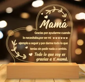 Regalos para Mamá- Engraved Wooden Base Plaques Signs- Gifts for Mom in Spanish, Regalo de Cumpleaños para Mujer
