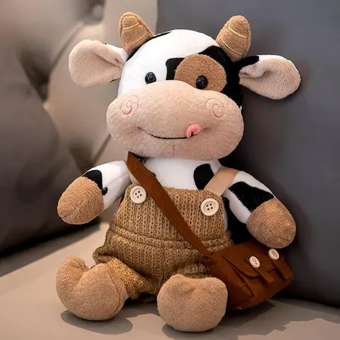 Cute little milk cow plush toy, stuffed doll, children's toy, souvenir doll, soft cuddly gift, gift for girlfriend