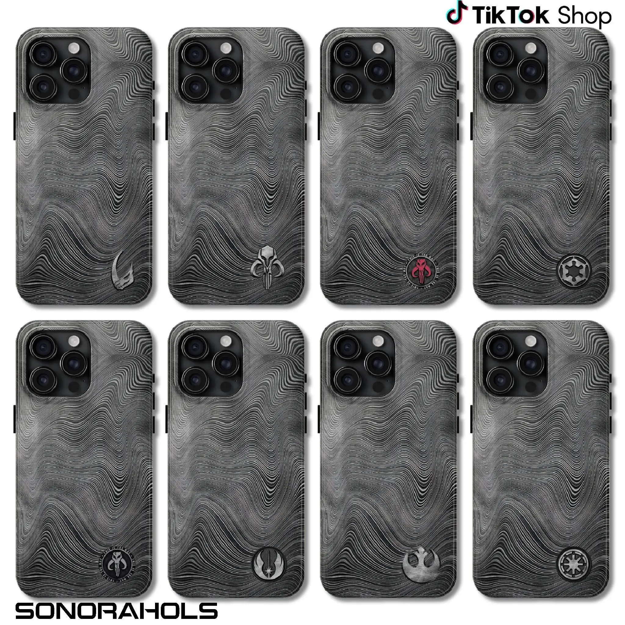 The Beskar Emblems Collection Phone Case, Mandalorian Steel Series Phone Cover, Iconic Beskar Silver Suitable for iPhone 17-11 Pro Max/Plus and  Samsung Galaxy S23-25
