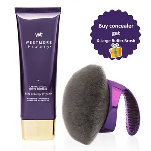 Beauty Body Coverage Perfector 3.5oz + X-Large Buffer Brush - Flawless Body Makeup, Concealer for Scars, Spots, Veins, Tattoos and More Blend Cosmetic