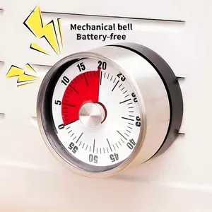 Stainless Steel Timer, Student Countdown Reminder, Home Kitchen Time Manager, Magnetic Mechanical Stopwatch, Essential Household Tool