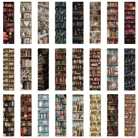 24pcs Book Fragrance Bookcase Non Repetitive Series Simple Handheld Booklet Creative Paper Bookmarks Small Cards Book Decoration Cards Reading Label Cards Book Accessories