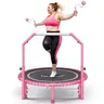 Joyspot 450 LBS Foldable Trampoline,40" Fitness Trampoline with Bungees, Adjustable Foam Handle/T-Handle，No-Rope Training Jump Rope，Stable & Quiet Exercise Rebounder for Adults, Trampoline Workout, Exercise Equipment