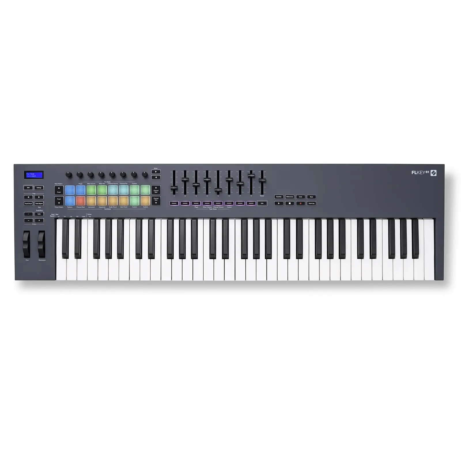 Novation FLkey 2 49 — 49-Key MIDI Controller Keyboard for FL Studio. Make Beats with Semi-Weighted Keys, USB, Pitch & Mod Wheels, 16 Drum Pads, and Arpeggiator — Inc. 6 Months of FL Studio
