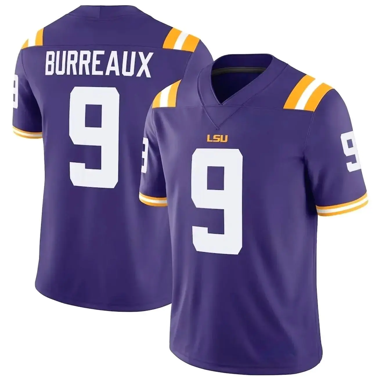 LSU Burreaux #9 Football Jersey, Purple College Player Style Game Jersey, American Football Fan Shirt, Unisex Sports Apparel, Game Day Streetwear Outfit, Gift for Football Fans 2