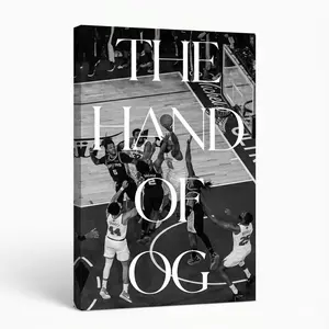 Hand of God, OG. Retro Basketball Canvas Prints Vintage Sports Wall Art Aesthetic Poster Quirky Animal Oil Painting Style Fun Picture Canvas for Teen Room Bedroom Studio Unique Wall Decor Home Decor Picture with Wooden Frame