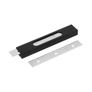Windows101 6in/15cm Stainless Steel Scraper Blades - Pack of 25 Double-Edge Blades with Dispenser for Easy Disposal & Maximum Surface Coverage
