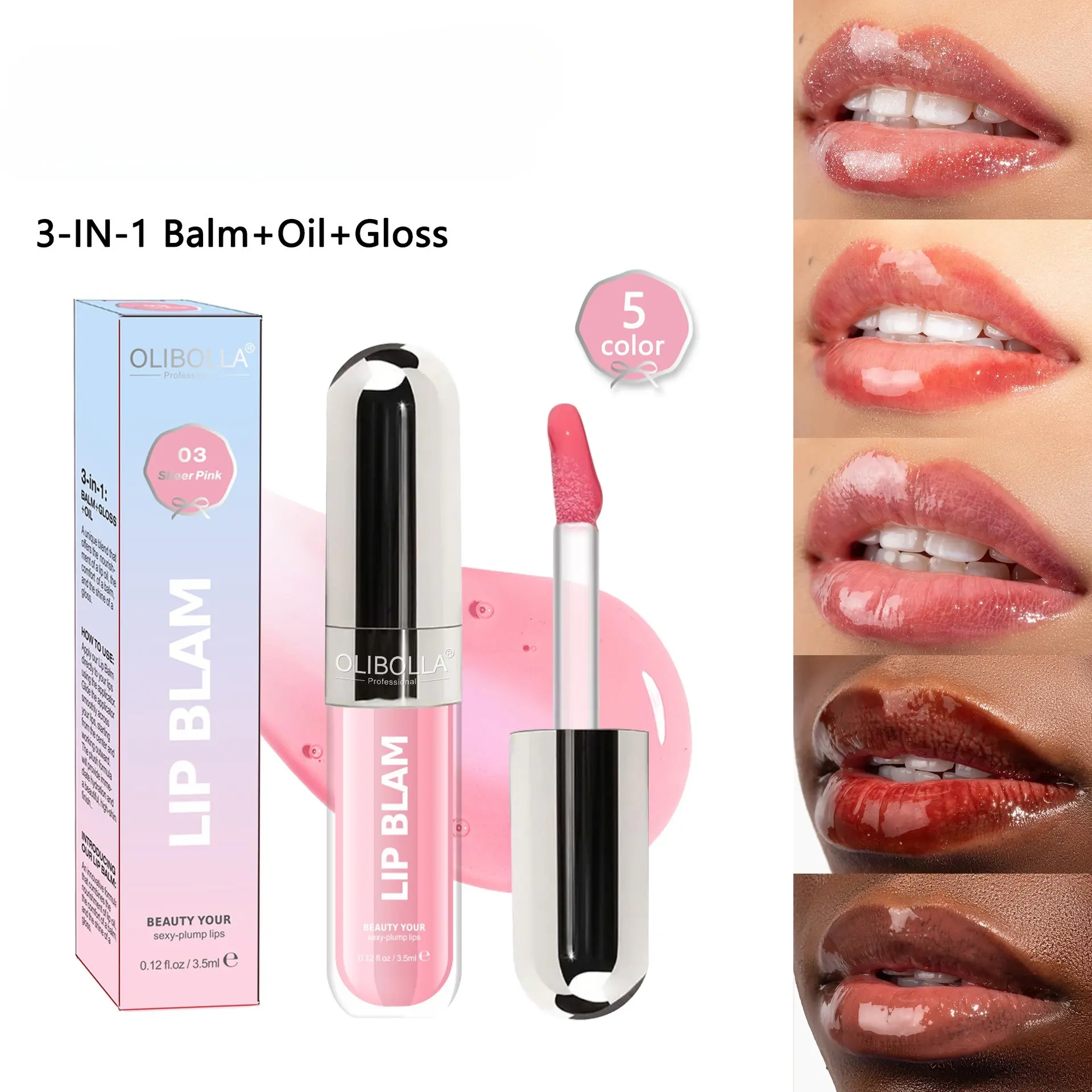 Shuiguang Lip Color Lipstick Lip Oil 3-in-1 Moisturizing and Moisturizing Non Fading Mouth Red Lip Glaze Lip Honey High Moisturizing Colored Lipstick