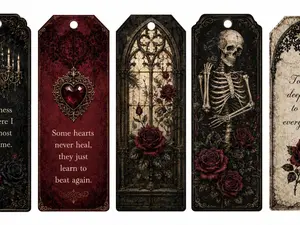 Memento Mori Gothic Junk Journal Kit – Dark Academia Stationery, Roses & Ravens, Physical Scrapbooking Set