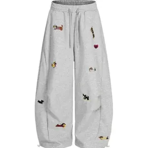 Unisex Embroidery Holiday Haul Puppy Baggy Barrel Sweatpants Y2K Streetwear Loose Fit Vintage Joggers