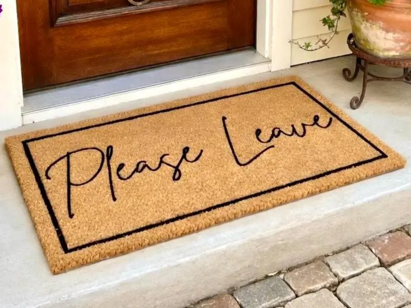 Please Leave Doormat, Please Leave Door Mat, Rude Doormat, Funny Doormat, Funny Welcome Mat, Go Away Doormat, No Soliciting Doormat Funny