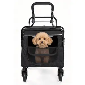 OUTGOODS Spacious & Collapsible Dog Stroller Wagon for Large/Medium Dogs – 2-in-1 Push-Pull Pet Cart with Ramp – All-Terrain Wheels – One-Step Brake – Ideal for Outdoor Walks, Hiking & Camping