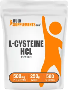 BulkSupplements L-Cysteine HCl Powder - Edible - Amino Acid - Cysteine HCl Anhydrous - 250g - 500mg per Serving