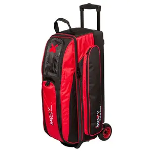 Moxy Blade Triple Roller Bowling Bag - Multiple Colors, This Includes a Free Moxy Rubber Shammy (a $24.95 value), Holds 3 Bowling Balls, Large Shoe Compartment, Large Side Pocket, 45in Handle,  Durable, 5 Year Warranty