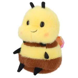 Chubby Smiling Bee Plush 8 Inch Lucky Soft Bumblebee Toy Cute Stuffed Animal Best Gift for Kids and Partners