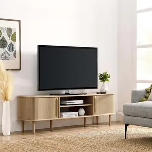 Contour 63" Wood TV Stand in Oak