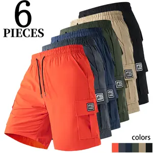 Men’s 5-pack cargo shorts—summer fashion casual shorts with multiple pockets, durable fabric that resists pilling, abrasion, and tearing, comfortable and breathable, stylish and versatile, suitable for outdoor leisure wear.