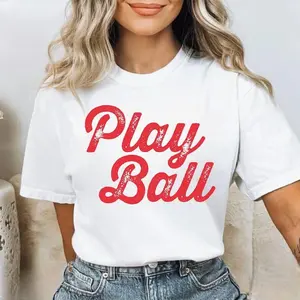 Play Ball Tshirt, Game Day Shirt, Baseball Game Fan Shirt, Baseball Shirt for Women, Game Day Shirt, Sporty Mom, Softball Shirt Womenswear Top