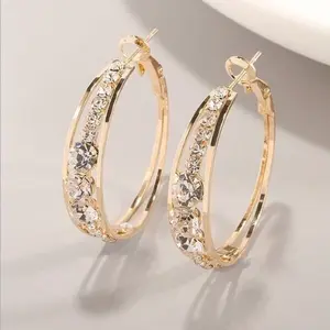European and American style diamond-encrusted women's earrings