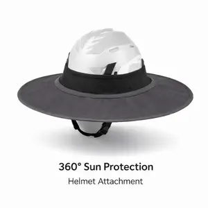 Wide-Brimmed Helmet Sun Shade Attachment for Climbing Helmets and Hard Hats, 360° Reversible Lightweight Sun Protection Cover for Outdoor Work