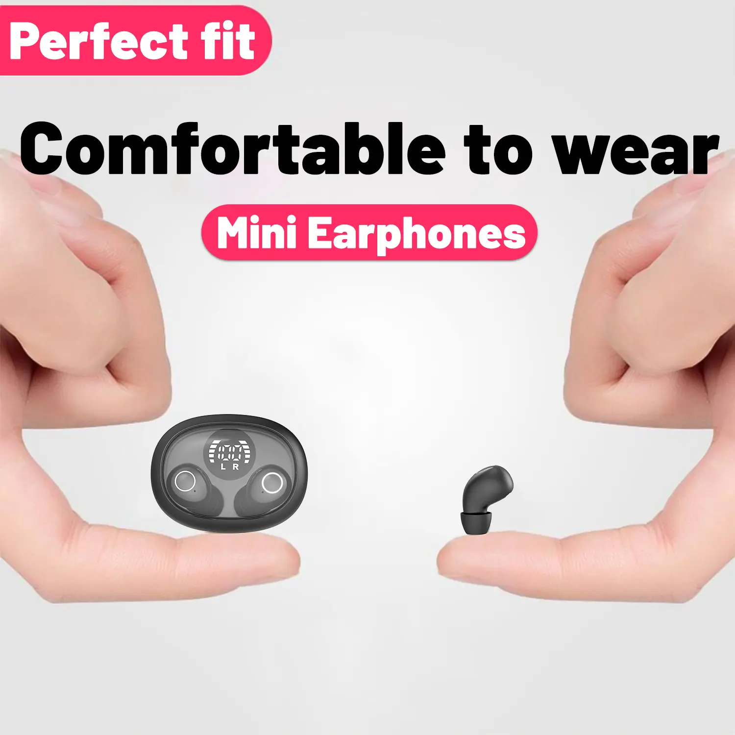 Mini Invisible Bluetooth Earbuds, Ultra Small Wireless In Ear Headphones with Clear Call Noise Reduction, Comfortable Sleep Earphones for iPhone Android Smart Devices