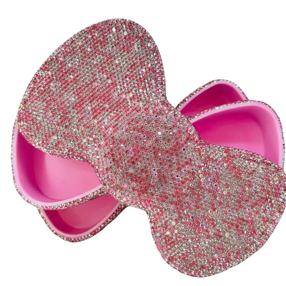 Rhinestone Bow Jewelry Box 2 Compartments - Elegant Sparkling Design for Rings Earrings & Necklaces Compact Practical Storage