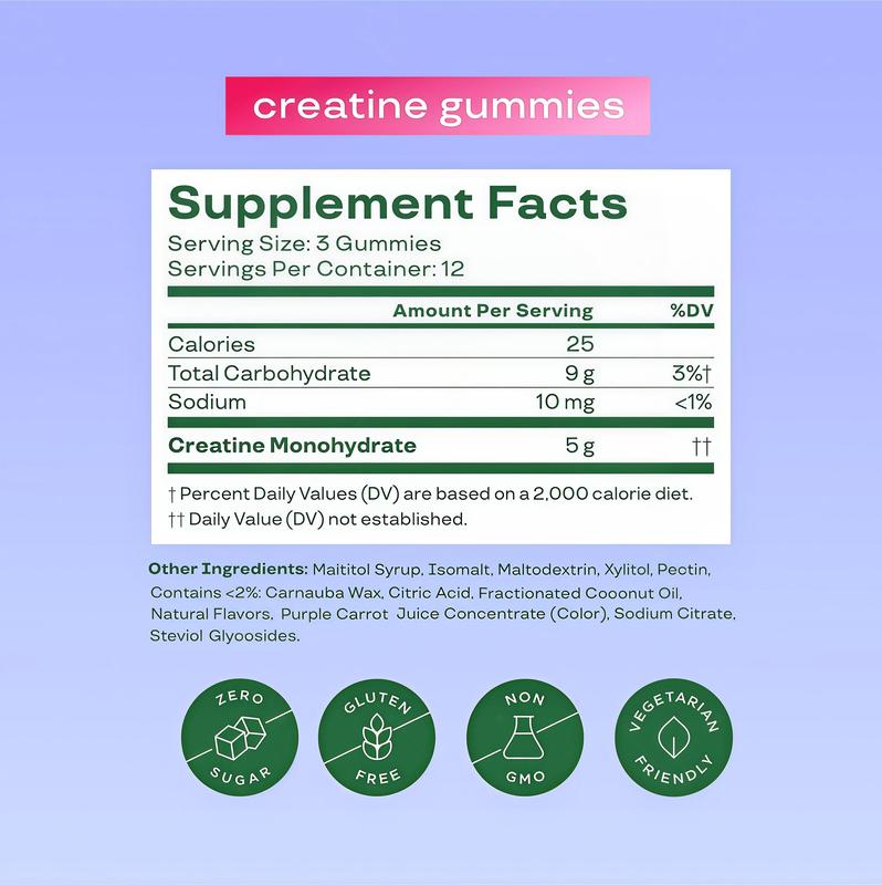 2 Piece-Bloom Creatine Monohydrate Gummies, 5g PerServing JY , Sugar Free Creatine Gummy for Workout,Strength, Cognitive Health & Lean Muscle Support, GlutenFree & Non GMO, Berry Boost, 36 Gummies, 12 SVG -Creatine for Women