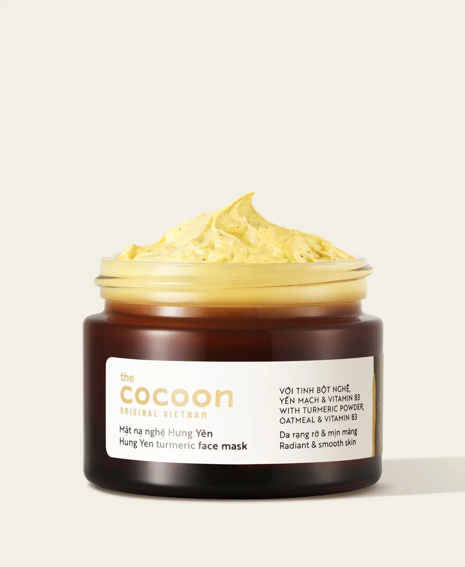 Cocoon Hung Yen Turmeric Face Mask - 100% Vegan Cosmetic Deep Moisturizing Mask Hydrating Firming Brightening
